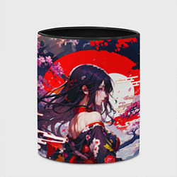 Кружка 3D Японская девушка от нейросети, цвет: 3D-белый + черный — фото 2