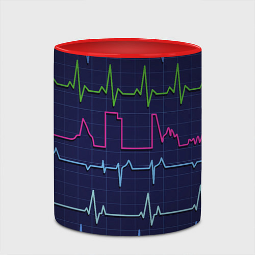 Кружка цветная Color pulse / 3D-Белый + красный – фото 2