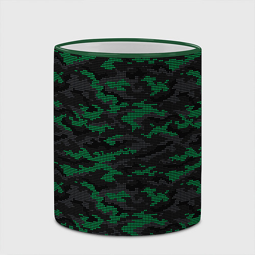 Кружка цветная Точечный камуфляжный узор Spot camouflage pattern / 3D-Зеленый кант – фото 2