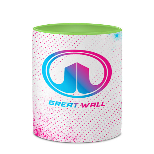 Кружка цветная Great Wall neon gradient style / 3D-Белый + светло-зеленый – фото 2