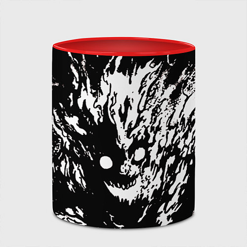 Кружка цветная Dead inside sf / 3D-Белый + красный – фото 2