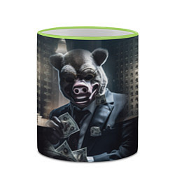 Кружка 3D Payday 3 animal mask, цвет: 3D-светло-зеленый кант — фото 2