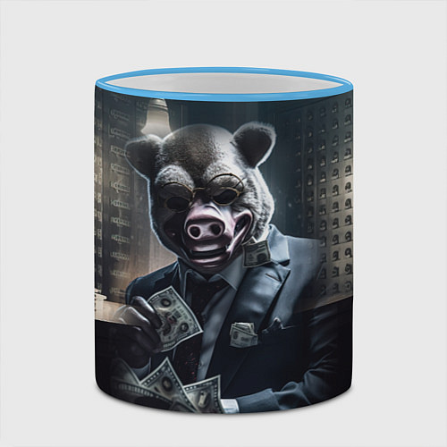 Кружка цветная Payday 3 animal mask / 3D-Небесно-голубой кант – фото 2