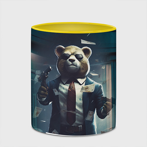 Кружка цветная Payday 3 bear / 3D-Белый + желтый – фото 2