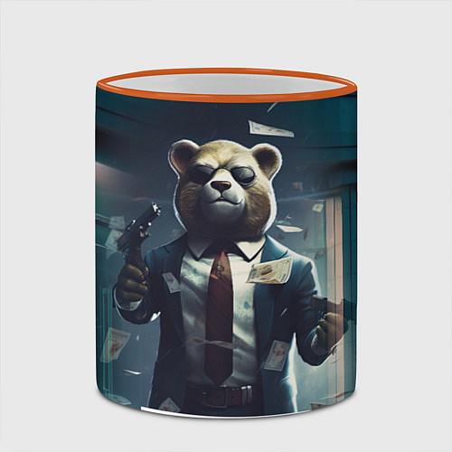 Кружка цветная Payday 3 bear / 3D-Оранжевый кант – фото 2