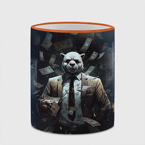 Кружка цветная Payday 3 animal mask / 3D-Оранжевый кант – фото 2