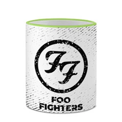 Кружка 3D Foo Fighters с потертостями на светлом фоне, цвет: 3D-светло-зеленый кант — фото 2