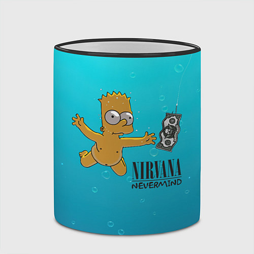 Кружка цветная Nirvana - Simpson / 3D-Черный кант – фото 2