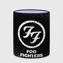 Кружка 3D Foo Fighters с потертостями на темном фоне, цвет: 3D-синий кант — фото 2