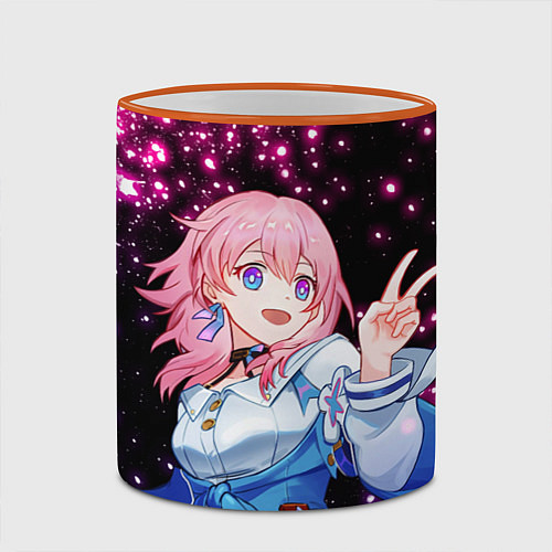Кружка цветная Star rail - хонкай / 3D-Оранжевый кант – фото 2