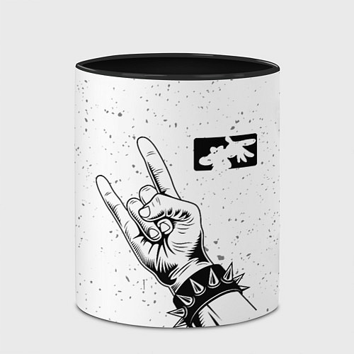Кружка цветная Limp Bizkit и рок символ / 3D-Белый + черный – фото 2