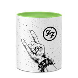 Кружка 3D Foo Fighters и рок символ, цвет: 3D-белый + светло-зеленый — фото 2