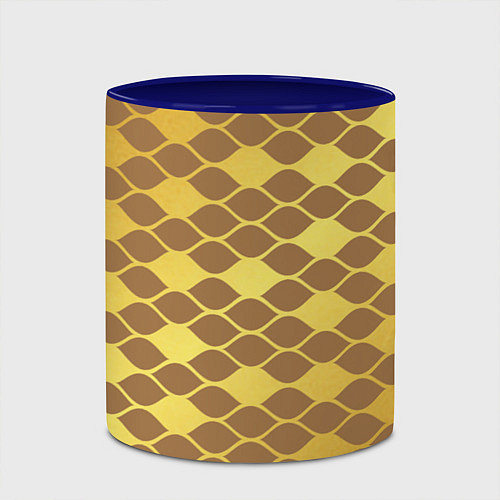Кружка цветная Golden pattern / 3D-Белый + синий – фото 2