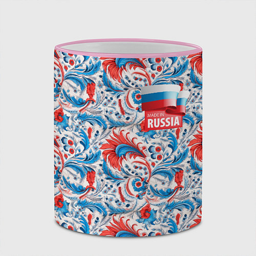 Кружка цветная Russia pattern / 3D-Розовый кант – фото 2