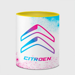 Кружка 3D Citroen neon gradient style, цвет: 3D-белый + желтый — фото 2