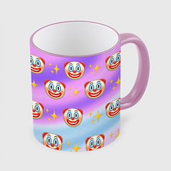 Кружка 3D Узор с Клоунами, цвет: 3D-розовый кант