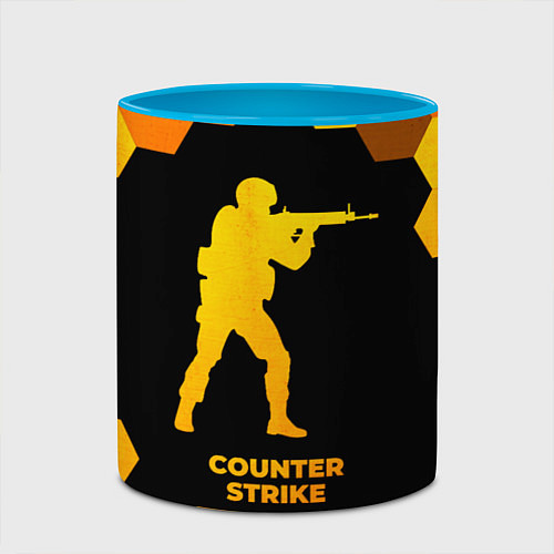 Кружка цветная Counter Strike - gold gradient / 3D-Белый + небесно-голубой – фото 2