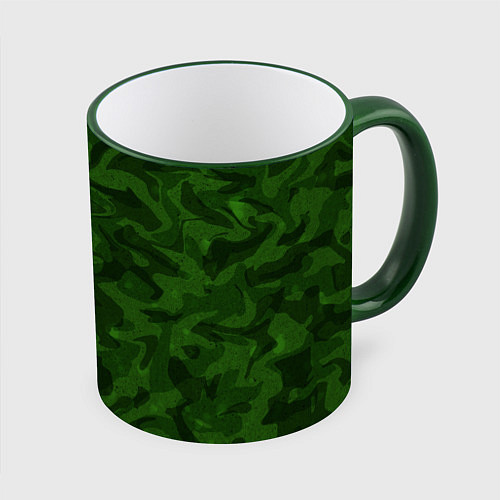 Кружка цветная Хаки камуфляж / 3D-Зеленый кант – фото 1