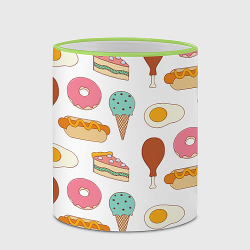 Кружка цветная Tasty food / 3D-Светло-зеленый кант – фото 2