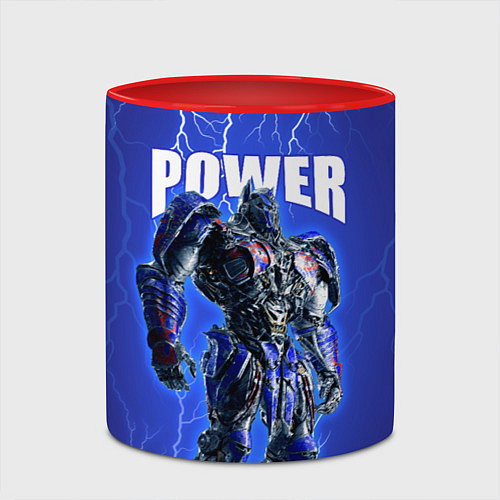 Кружка цветная Трансформеры: Оптимус Прайм / 3D-Белый + красный – фото 2