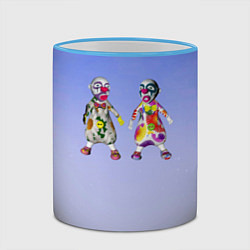 Кружка 3D Два чудаковатых клоуна, цвет: 3D-небесно-голубой кант — фото 2
