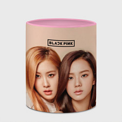 Кружка 3D Blackpink Jisoo and Rose, цвет: 3D-белый + розовый — фото 2