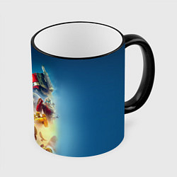 Кружка 3D Трансформеры 7: Все персонажи, цвет: 3D-черный кант