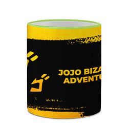 Кружка 3D JoJo Bizarre Adventure - gold gradient: надпись и, цвет: 3D-светло-зеленый кант — фото 2