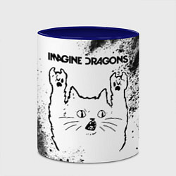 Кружка 3D Imagine Dragons рок кот на светлом фоне, цвет: 3D-белый + синий — фото 2