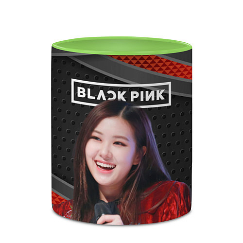 Кружка цветная Rose Blackpink black red / 3D-Белый + светло-зеленый – фото 2