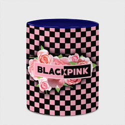 Кружка 3D Blackpink logo roses, цвет: 3D-белый + синий — фото 2