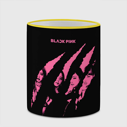 Кружка цветная Blackpink Tearing with claws / 3D-Желтый кант – фото 2