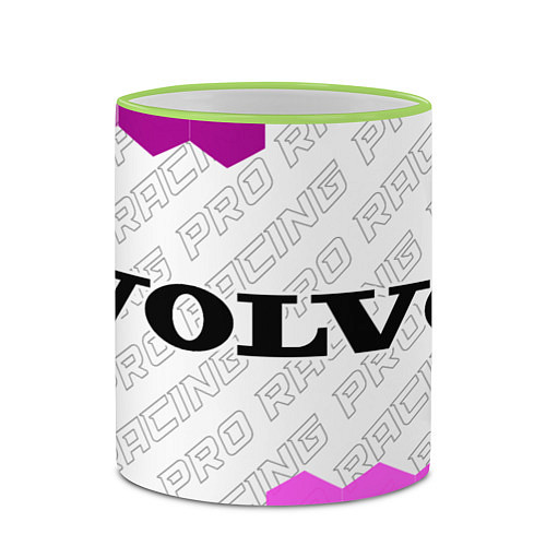 Кружка цветная Volvo pro racing: надпись и символ / 3D-Светло-зеленый кант – фото 2