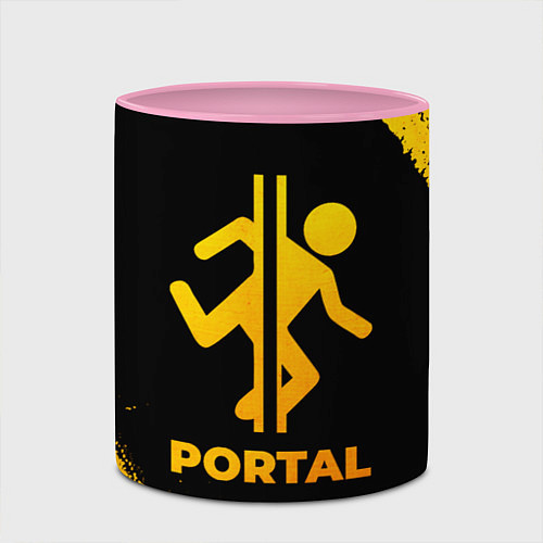 Кружка цветная Portal - gold gradient / 3D-Белый + розовый – фото 2