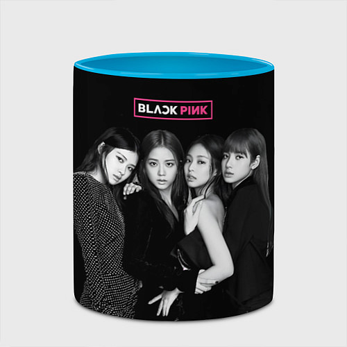 Кружка цветная Blackpink - girl group / 3D-Белый + небесно-голубой – фото 2