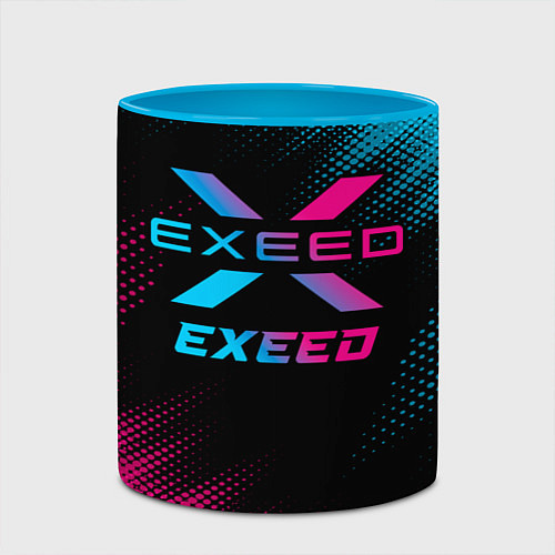 Кружка цветная Exeed - neon gradient / 3D-Белый + небесно-голубой – фото 2