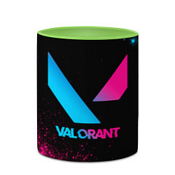 Кружка 3D Valorant - neon gradient, цвет: 3D-белый + светло-зеленый — фото 2