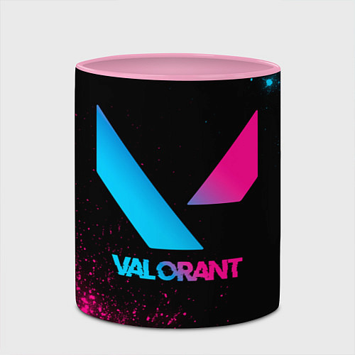 Кружка цветная Valorant - neon gradient / 3D-Белый + розовый – фото 2