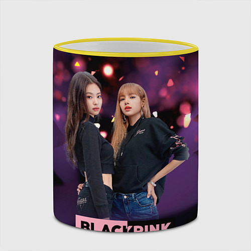 Кружка цветная Blackpink purple / 3D-Желтый кант – фото 2