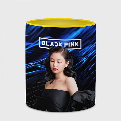 Кружка цветная BlackPink Jennie / 3D-Белый + желтый – фото 2