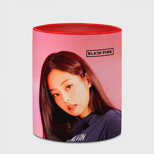 Кружка цветная Jennie Blackpink kpop / 3D-Белый + красный – фото 2