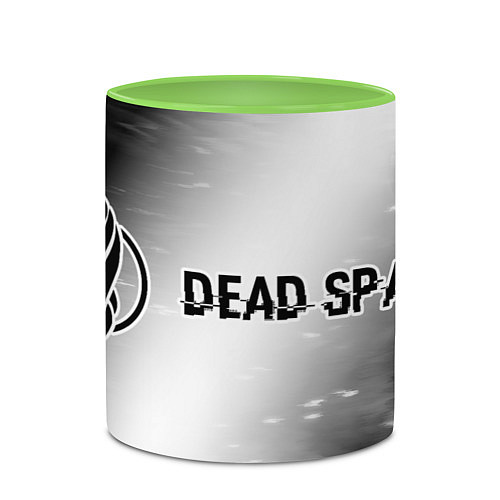 Кружка цветная Dead Space glitch на светлом фоне: надпись и симво / 3D-Белый + светло-зеленый – фото 2