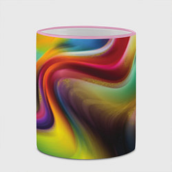 Кружка 3D Rainbow waves, цвет: 3D-розовый кант — фото 2
