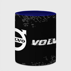 Кружка 3D Volvo speed на темном фоне со следами шин: надпись, цвет: 3D-белый + синий — фото 2