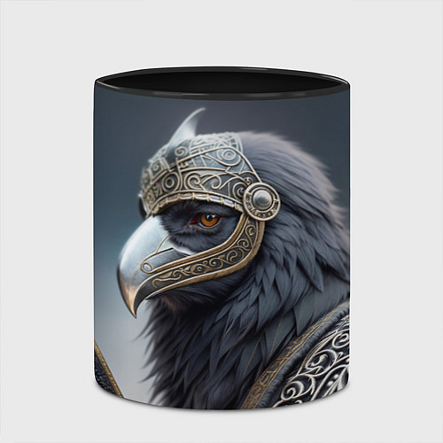 Кружка цветная Ворон викинг / 3D-Белый + черный – фото 2