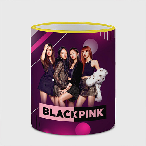 Кружка цветная Kpop Blackpink / 3D-Желтый кант – фото 2