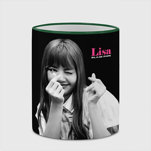 Кружка цветная Blackpink Lisa Sign of love / 3D-Зеленый кант – фото 2