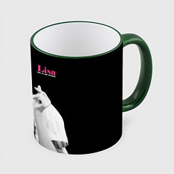 Кружка 3D Blackpink Lisa Sign of love, цвет: 3D-зеленый кант