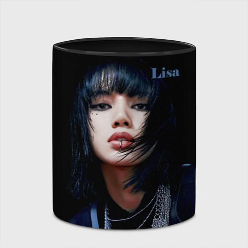 Кружка цветная Blackpink Lisa Piercing / 3D-Белый + черный – фото 2