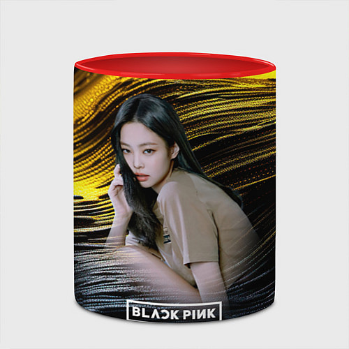 Кружка цветная Blackpink Jennie / 3D-Белый + красный – фото 2